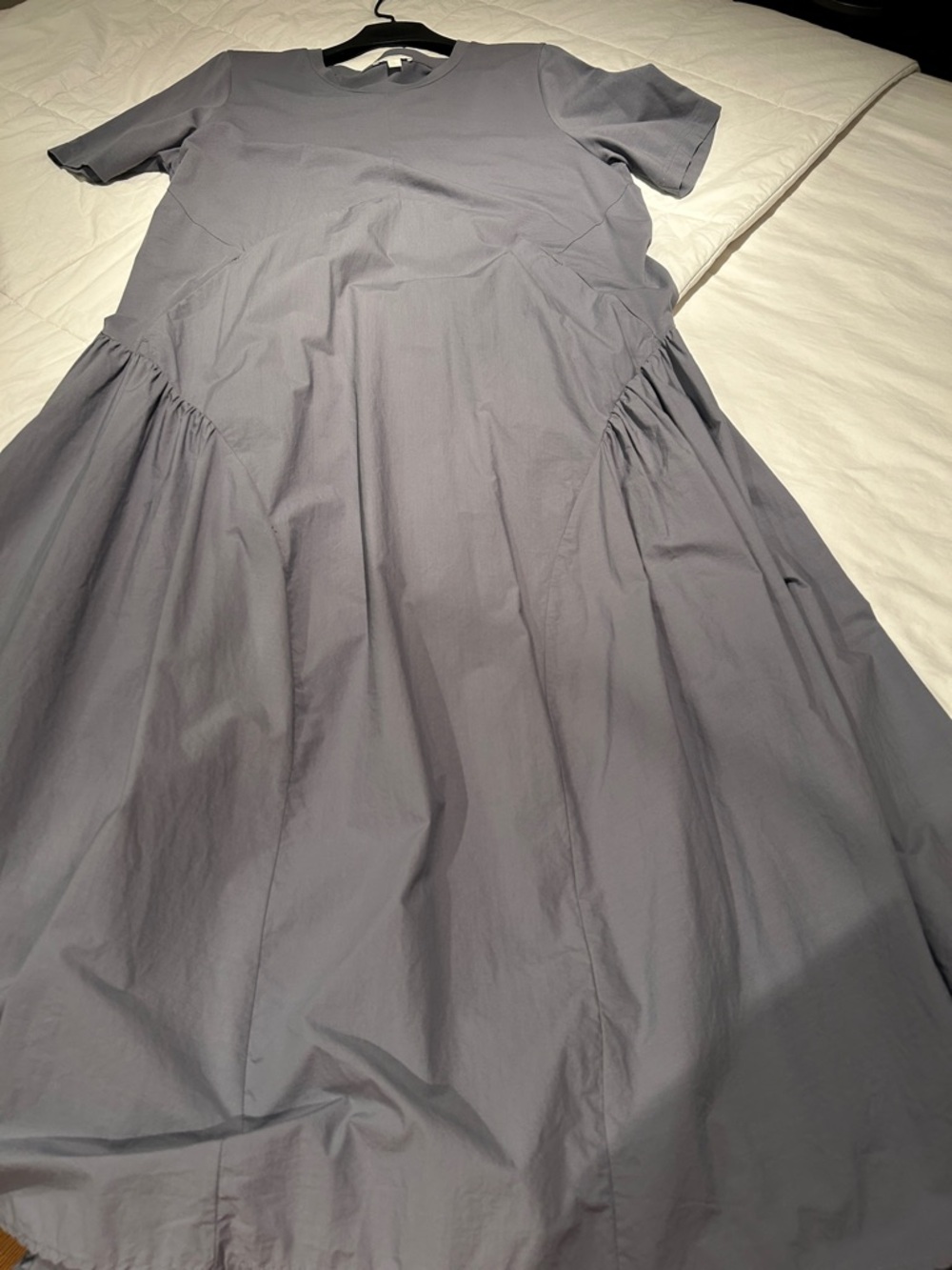 COS Women’s Short Sleeve Gathered Midi Dress - Slate Gray